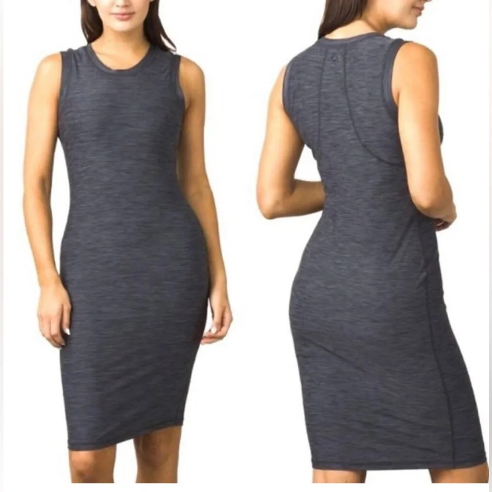 Prana Vertex Dress in Gray Graphite Athleisure Dress Sz Medium